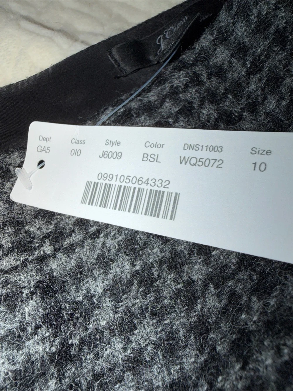 J. Crew Black and Gray Houndstooth Pencil Skirt